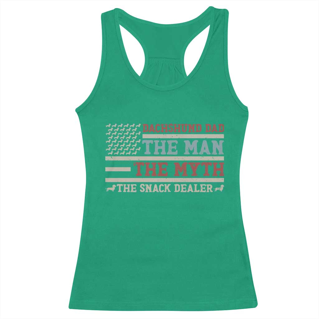 American Flag Dachshund Dad Racerback Tank Top The Man The Myth The Snack Dealer TS12 Irish Green Print Your Wear