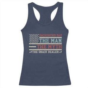 American Flag Dachshund Dad Racerback Tank Top The Man The Myth The Snack Dealer TS12 Navy Print Your Wear