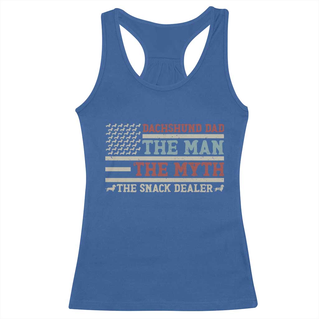 American Flag Dachshund Dad Racerback Tank Top The Man The Myth The Snack Dealer TS12 Royal Blue Print Your Wear