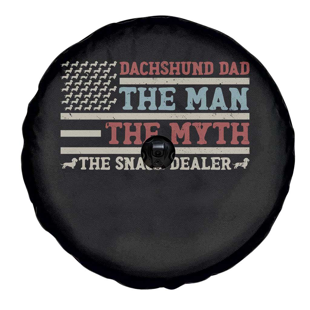 American Flag Dachshund Dad Spare Tire Cover The Man The Myth The Snack Dealer TS12 Print Your Wear