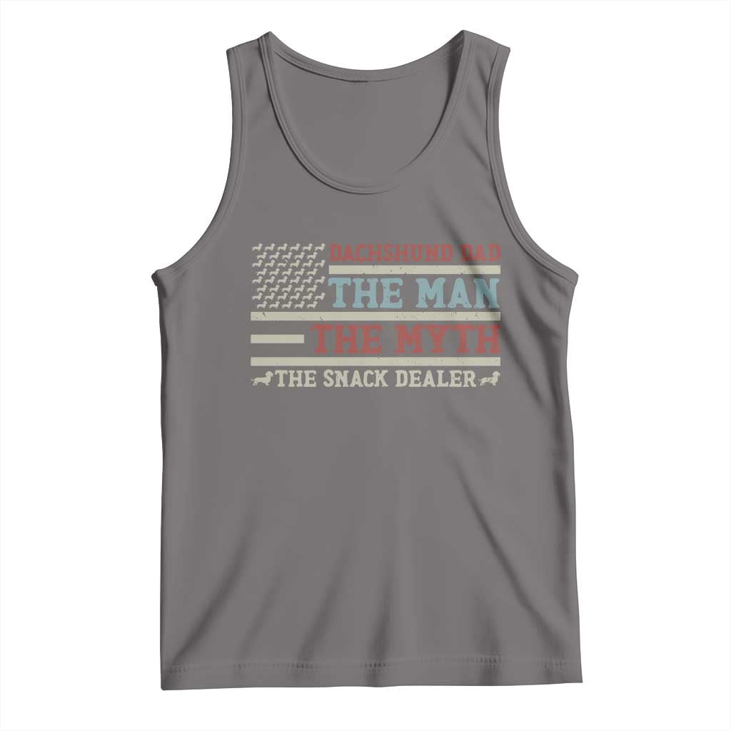 American Flag Dachshund Dad Tank Top The Man The Myth The Snack Dealer TS12 Deep Heather Print Your Wear