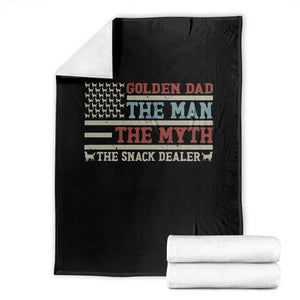 Vintage Golden Retriever Dad Throw Blanket The Man The Myth The Snack Dealer TS12 Black Print Your Wear