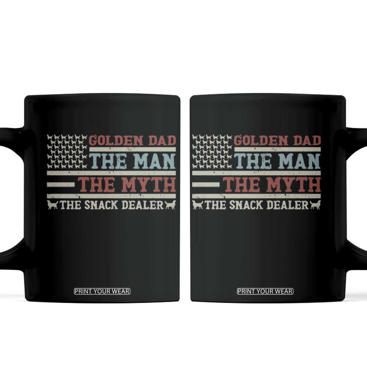 Vintage Golden Retriever Dad Coffee Mug The Man The Myth The Snack Dealer TS12 Black Print Your Wear