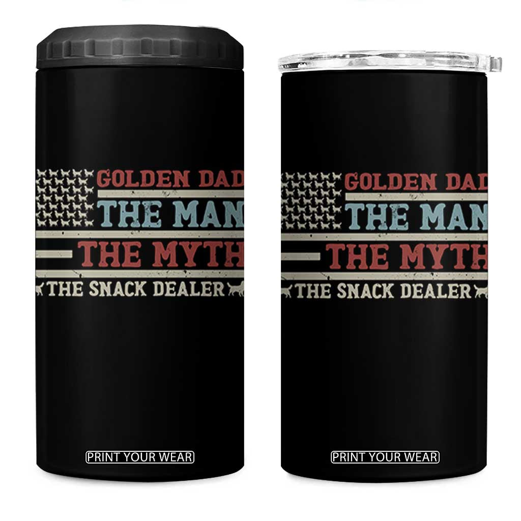 Vintage Golden Retriever Dad 4 in 1 Can Cooler Tumbler The Man The Myth The Snack Dealer TS12 One Size: 16 oz Black Print Your Wear