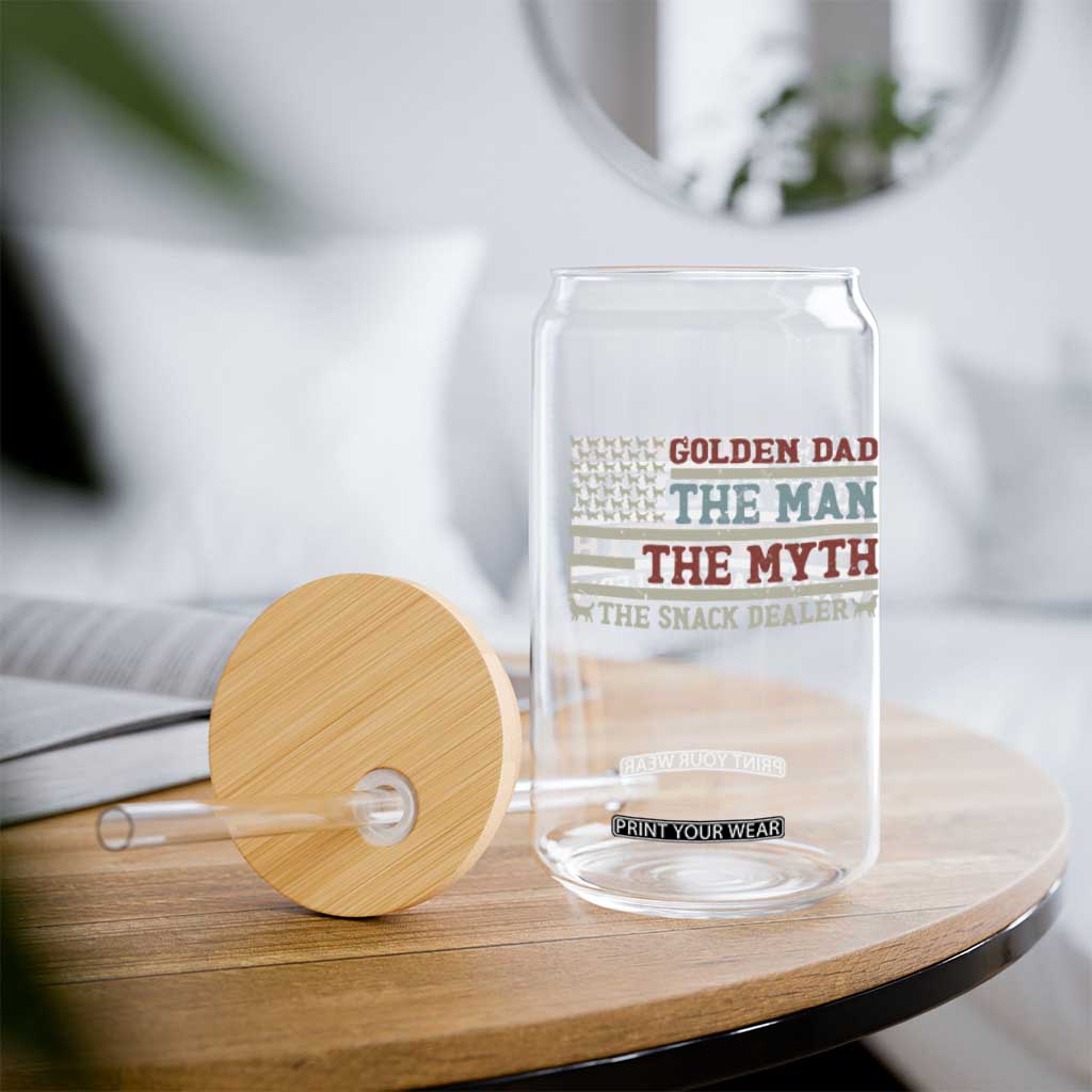 Vintage Golden Retriever Dad Glass Can The Man The Myth The Snack Dealer TS12 Print Your Wear