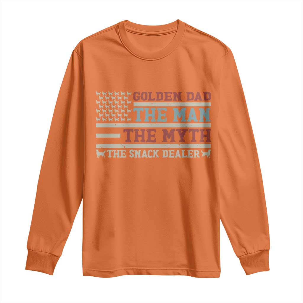 Vintage Golden Retriever Dad Long Sleeve Shirt The Man The Myth The Snack Dealer TS12 Orange Print Your Wear