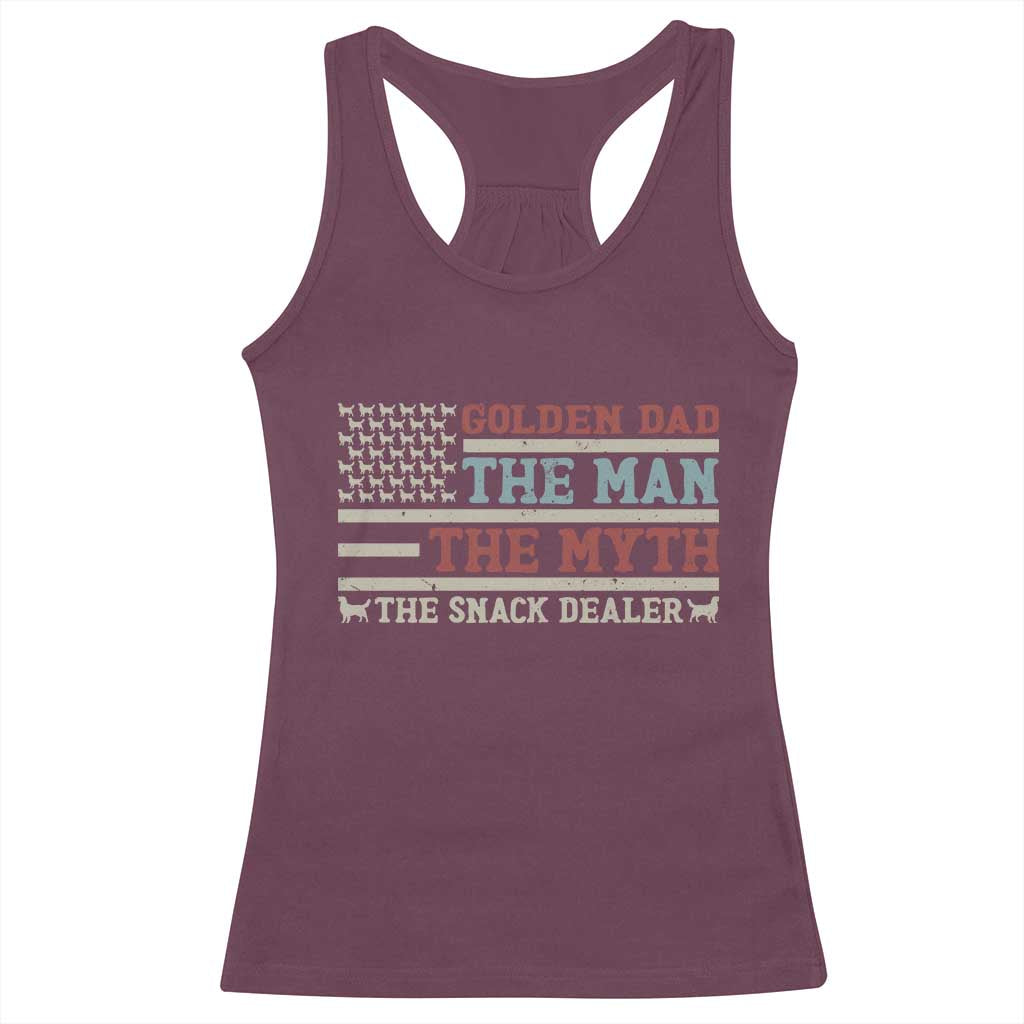 Vintage Golden Retriever Dad Racerback Tank Top The Man The Myth The Snack Dealer TS12 Maroon Print Your Wear