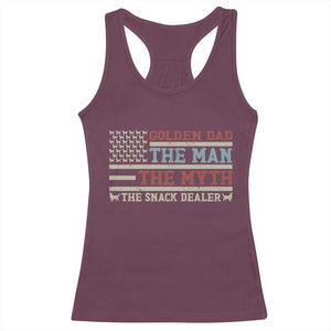 Vintage Golden Retriever Dad Racerback Tank Top The Man The Myth The Snack Dealer TS12 Maroon Print Your Wear