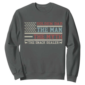 Vintage Golden Retriever Dad Sweatshirt The Man The Myth The Snack Dealer TS12 Dark Heather Print Your Wear