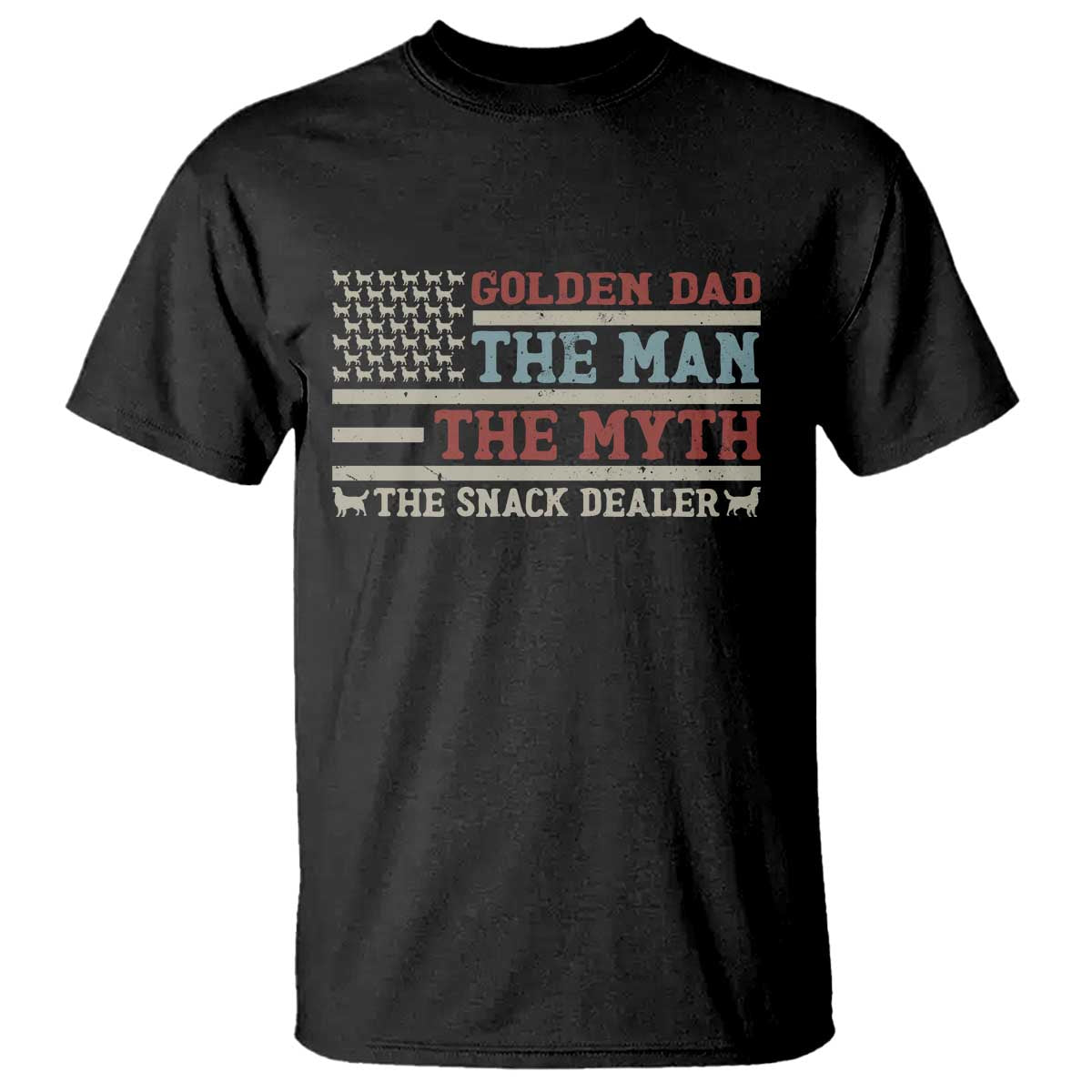 Vintage Golden Retriever Dad T Shirt The Man The Myth The Snack Dealer TS12 Black Print Your Wear