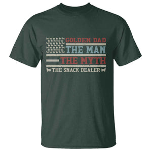 Vintage Golden Retriever Dad T Shirt The Man The Myth The Snack Dealer TS12 Dark Forest Green Print Your Wear