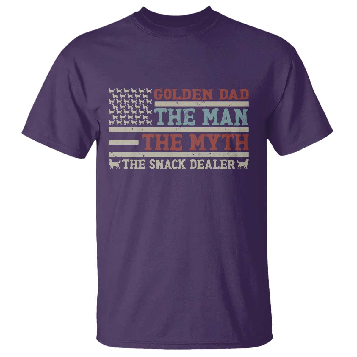 Vintage Golden Retriever Dad T Shirt The Man The Myth The Snack Dealer TS12 Purple Print Your Wear