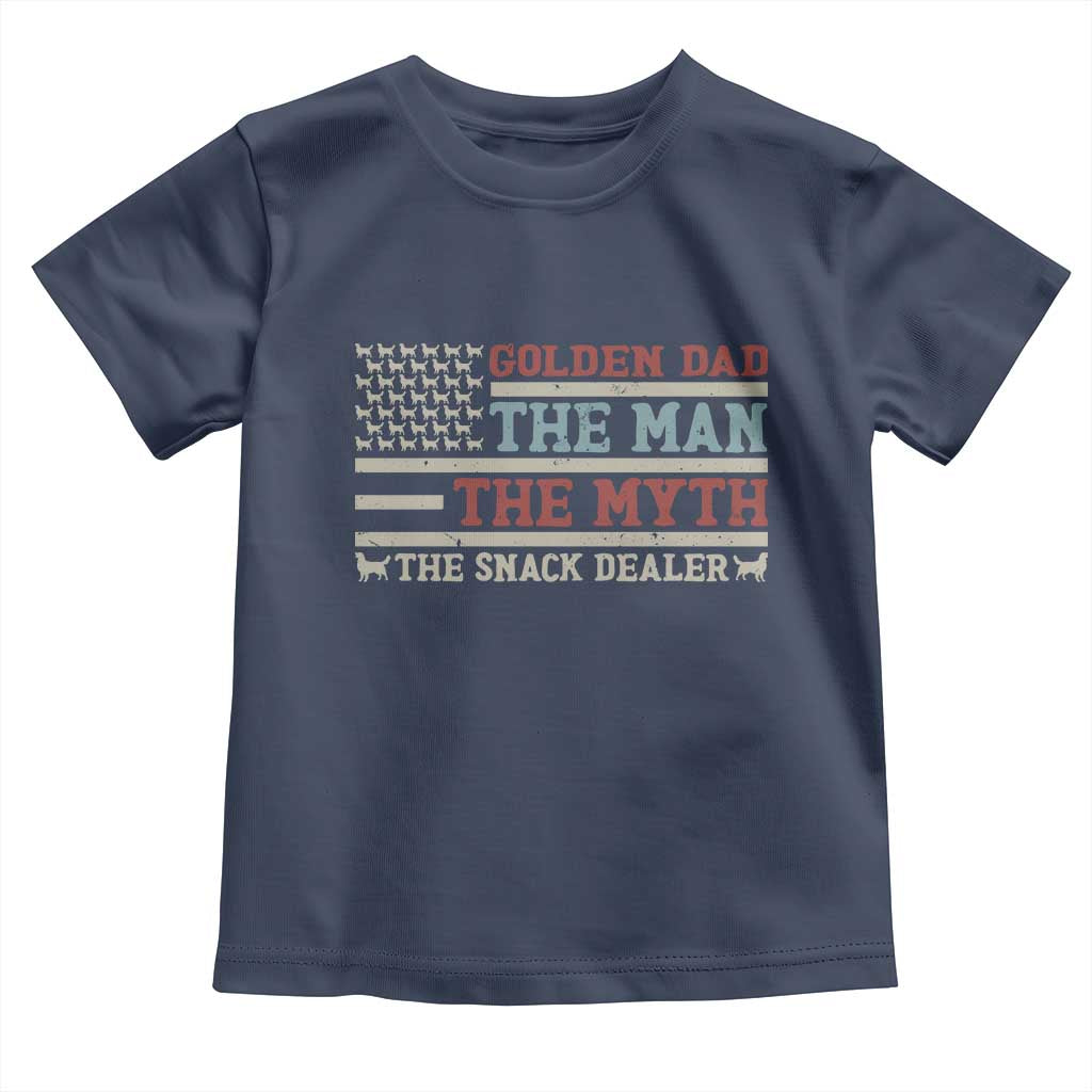 Vintage Golden Retriever Dad Toddler T Shirt The Man The Myth The Snack Dealer TS12 Navy Print Your Wear