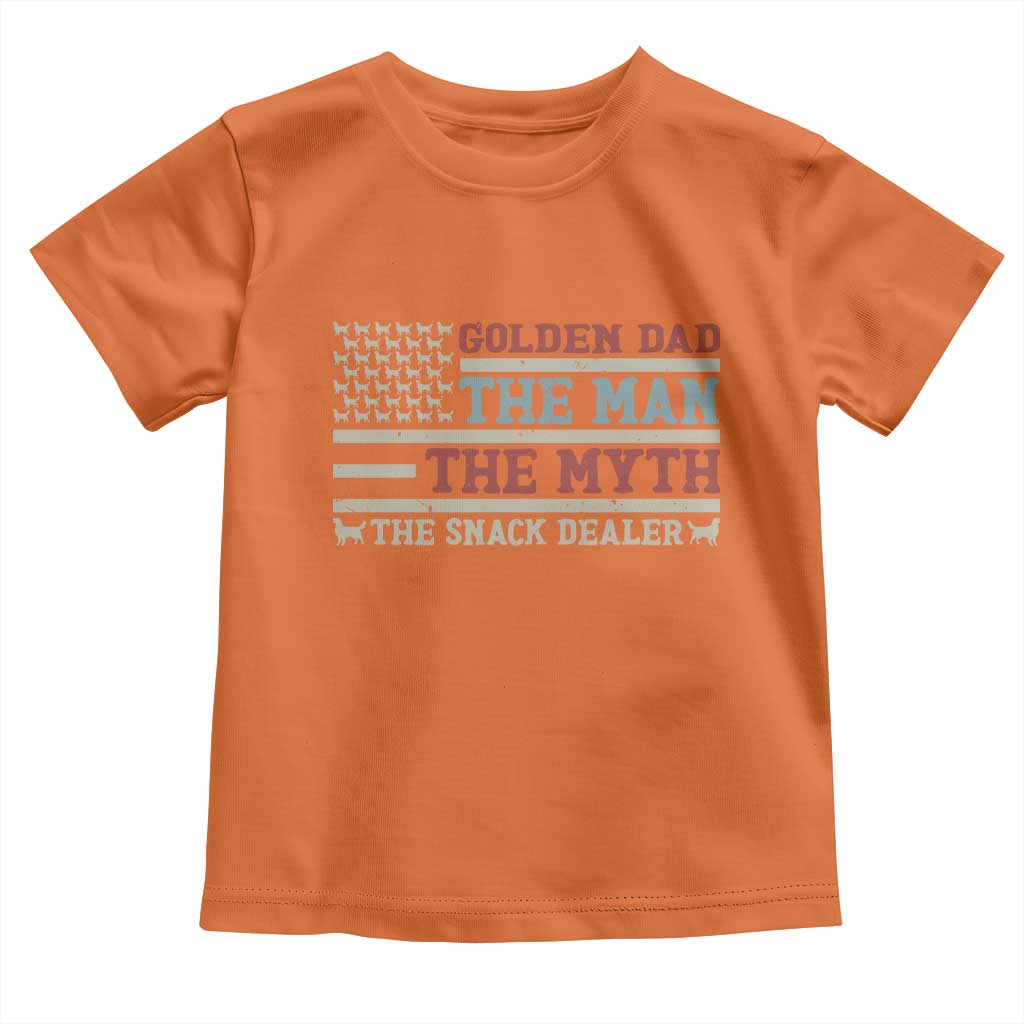 Vintage Golden Retriever Dad Toddler T Shirt The Man The Myth The Snack Dealer TS12 Orange Print Your Wear