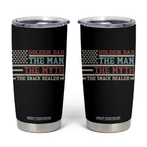 Vintage Golden Retriever Dad Tumbler Cup The Man The Myth The Snack Dealer TS12 Black Print Your Wear