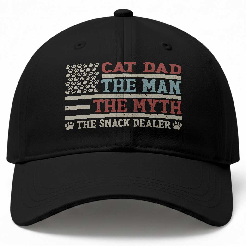 Vintage USA Cat Dad Baseball Cap The Man The Myth The Snack Dealer TS12 Print Your Wear