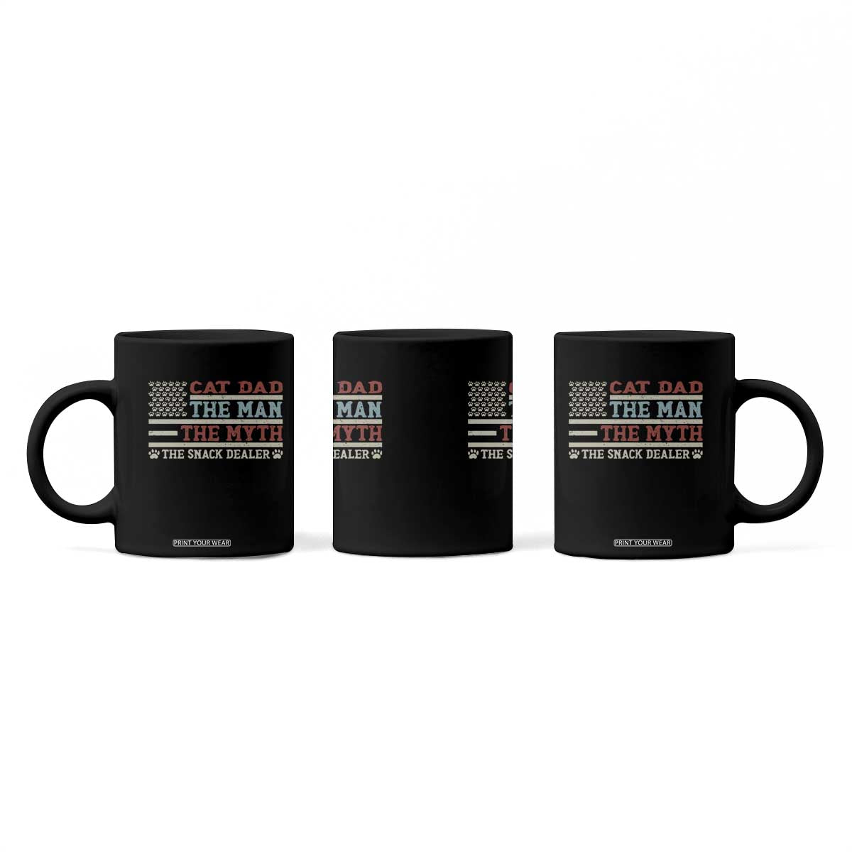 Vintage USA Cat Dad Coffee Mug The Man The Myth The Snack Dealer TS12 Print Your Wear