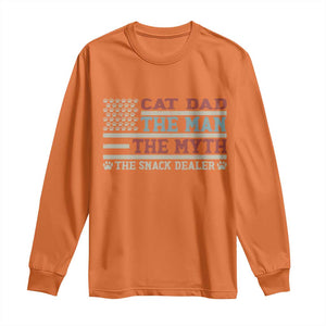 Vintage USA Cat Dad Long Sleeve Shirt The Man The Myth The Snack Dealer TS12 Orange Print Your Wear