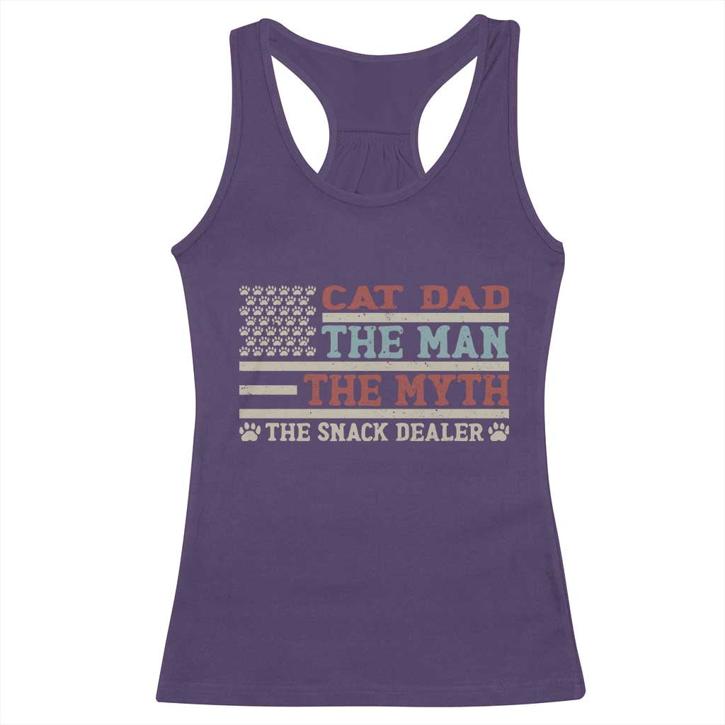 Vintage USA Cat Dad Racerback Tank Top The Man The Myth The Snack Dealer TS12 Purple Print Your Wear