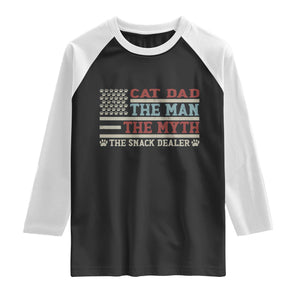 Vintage USA Cat Dad Raglan Shirt The Man The Myth The Snack Dealer TS12 Black White Print Your Wear