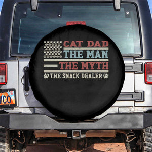 Vintage USA Cat Dad Spare Tire Cover The Man The Myth The Snack Dealer TS12 No hole Black Print Your Wear