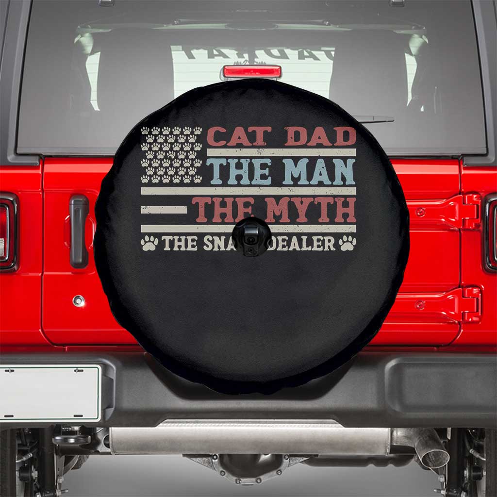 Vintage USA Cat Dad Spare Tire Cover The Man The Myth The Snack Dealer TS12 Black Print Your Wear