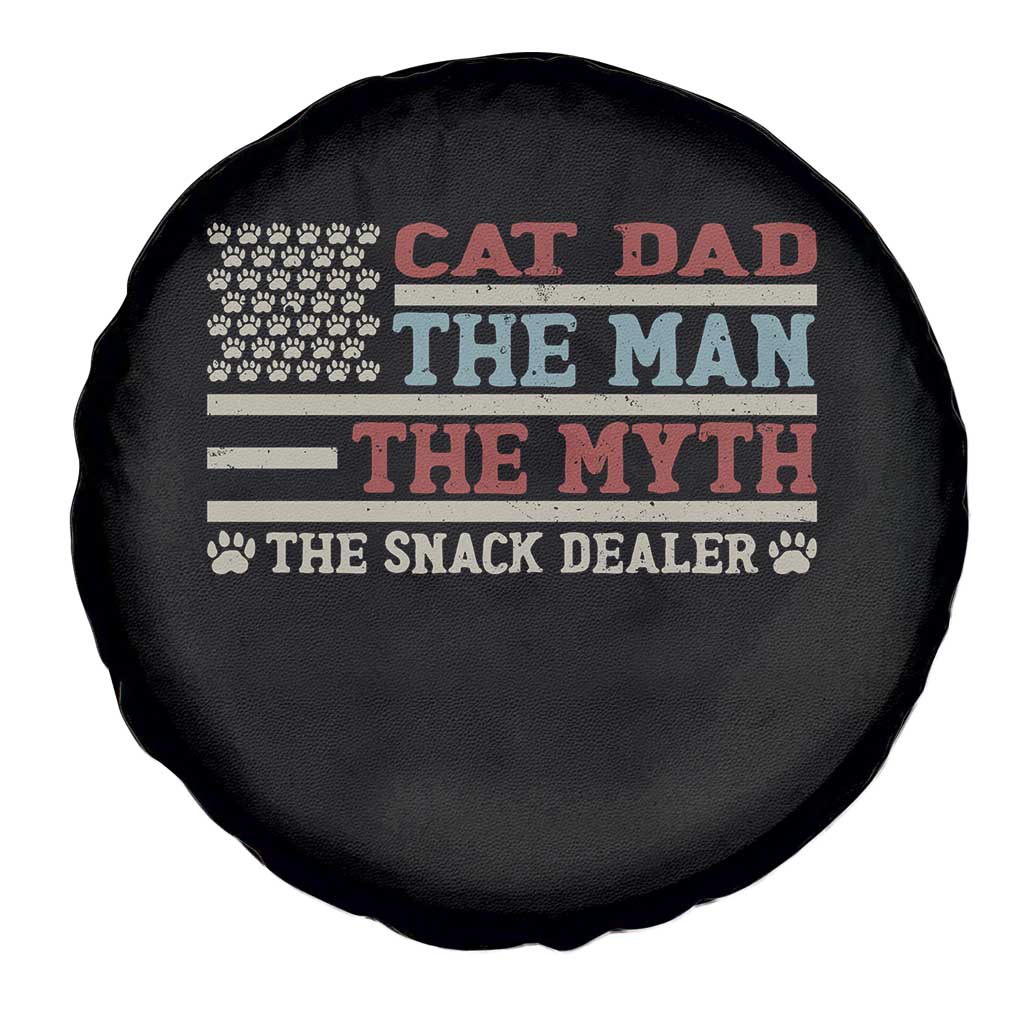 Vintage USA Cat Dad Spare Tire Cover The Man The Myth The Snack Dealer TS12 Print Your Wear
