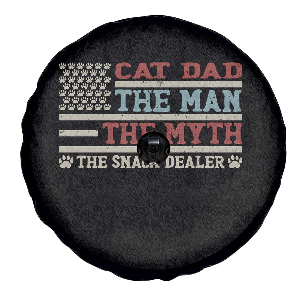 Vintage USA Cat Dad Spare Tire Cover The Man The Myth The Snack Dealer TS12 Print Your Wear