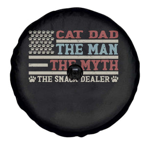 Vintage USA Cat Dad Spare Tire Cover The Man The Myth The Snack Dealer TS12 Print Your Wear