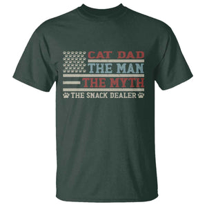 Vintage USA Cat Dad T Shirt The Man The Myth The Snack Dealer TS12 Dark Forest Green Print Your Wear