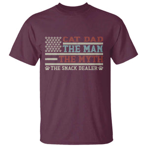 Vintage USA Cat Dad T Shirt The Man The Myth The Snack Dealer TS12 Maroon Print Your Wear