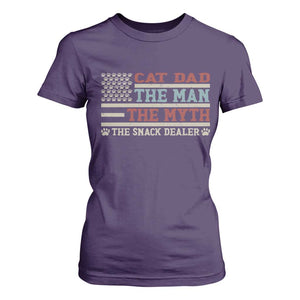 Vintage USA Cat Dad T Shirt For Women The Man The Myth The Snack Dealer TS12 Purple Print Your Wear