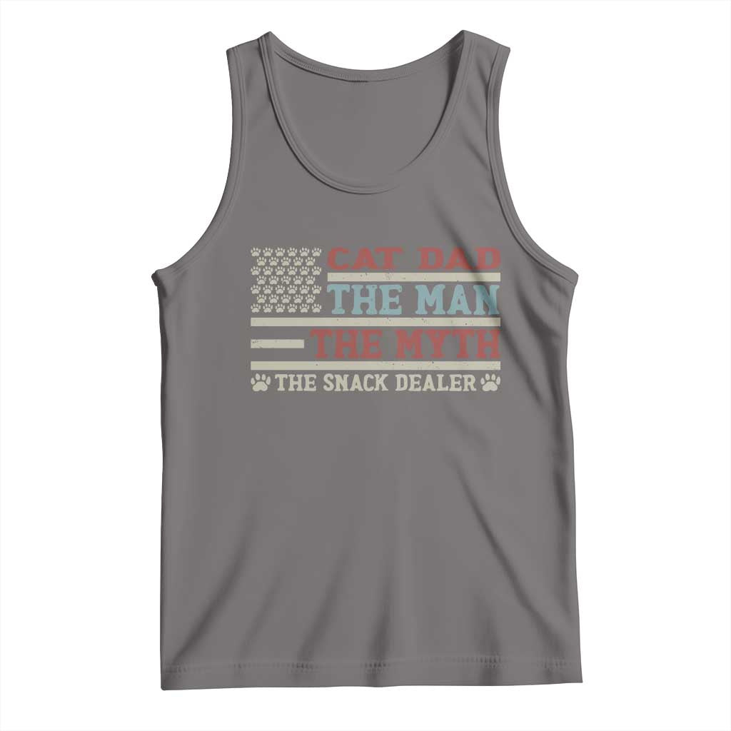 Vintage USA Cat Dad Tank Top The Man The Myth The Snack Dealer TS12 Deep Heather Print Your Wear