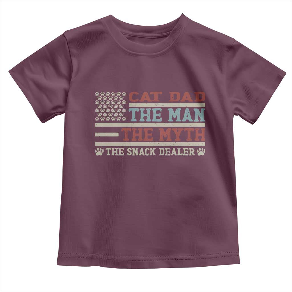Vintage USA Cat Dad Toddler T Shirt The Man The Myth The Snack Dealer TS12 Maroon Print Your Wear