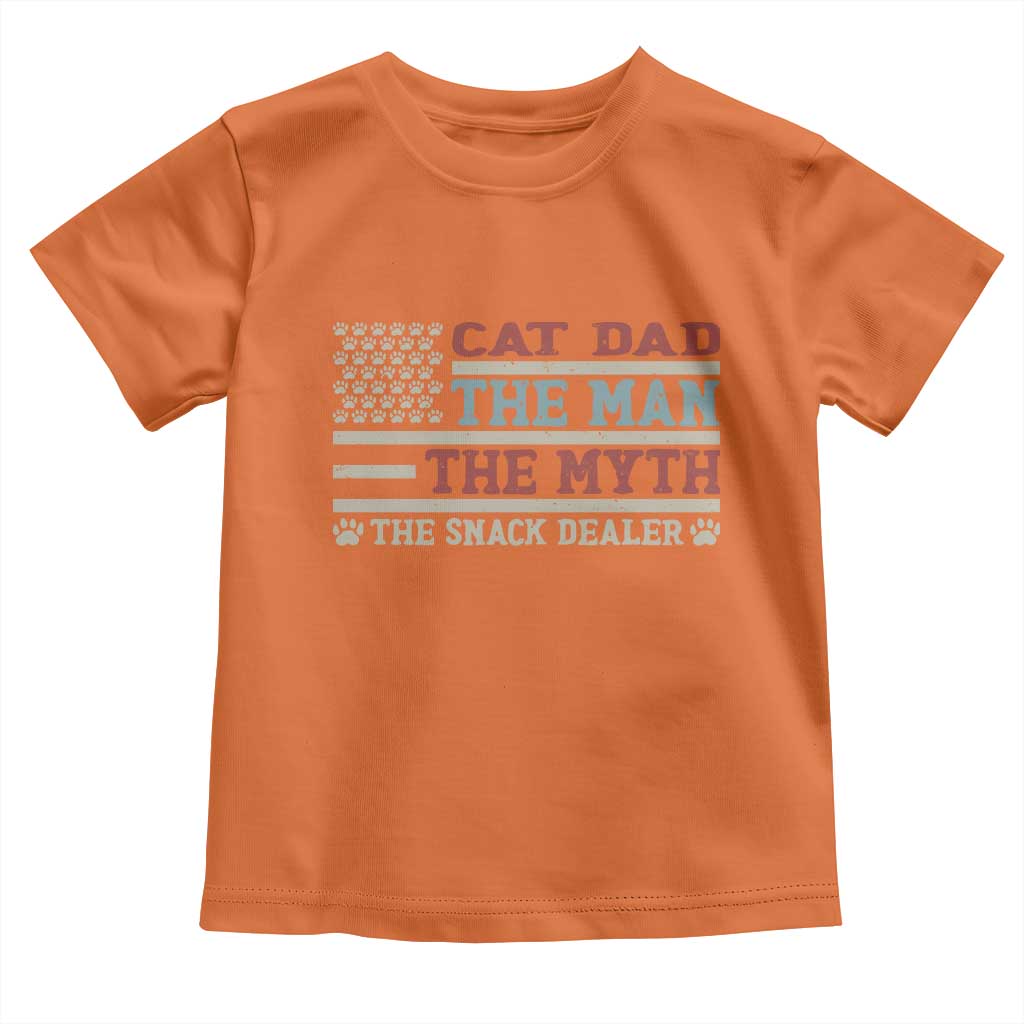 Vintage USA Cat Dad Toddler T Shirt The Man The Myth The Snack Dealer TS12 Orange Print Your Wear