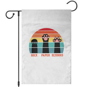Funny Vintage Black Cat Introvert Garden Flag Rock Paper Scissors Paw TS12 White Print Your Wear