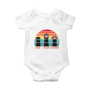 Funny Vintage Black Cat Introvert Baby Onesie Rock Paper Scissors Paw TS12 White Print Your Wear