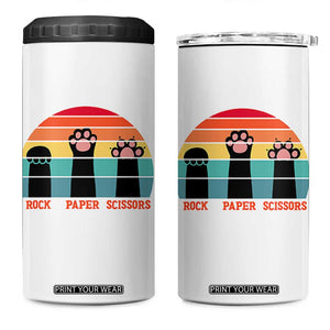 Funny Vintage Black Cat Introvert 4 in 1 Can Cooler Tumbler Rock Paper Scissors Paw TS12 One Size: 16 oz White Print Your Wear