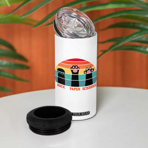 Funny Vintage Black Cat Introvert 4 in 1 Can Cooler Tumbler Rock Paper Scissors Paw TS12 Print Your Wear