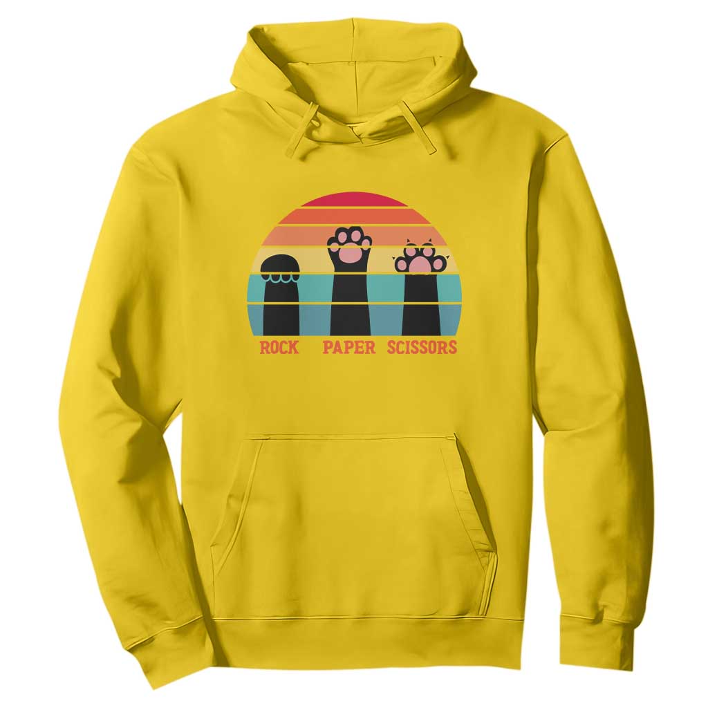 Funny Vintage Black Cat Introvert Hoodie Rock Paper Scissors Paw TS12 Daisy Print Your Wear