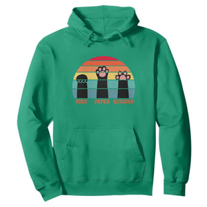 Funny Vintage Black Cat Introvert Hoodie Rock Paper Scissors Paw TS12 Irish Green Print Your Wear