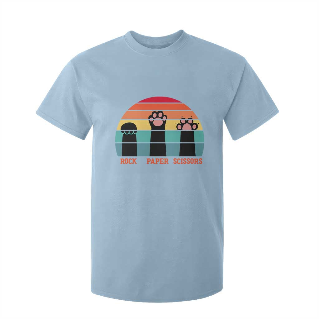 Funny Vintage Black Cat Introvert T Shirt For Kid Rock Paper Scissors Paw TS12 Light Blue Print Your Wear