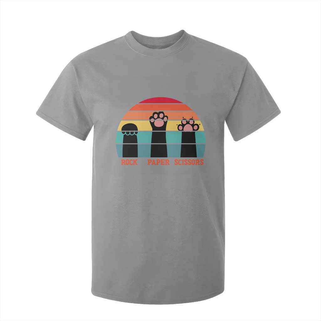 Funny Vintage Black Cat Introvert T Shirt For Kid Rock Paper Scissors Paw TS12 Sport Gray Print Your Wear