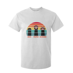 Funny Vintage Black Cat Introvert T Shirt For Kid Rock Paper Scissors Paw TS12 White Print Your Wear