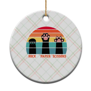 Funny Vintage Black Cat Introvert Ceramic Ornament Rock Paper Scissors Paw TS12 1pc Christmas Plaid Print Your Wear
