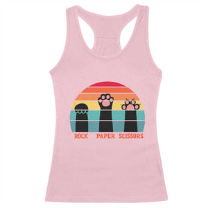 Funny Vintage Black Cat Introvert Racerback Tank Top Rock Paper Scissors Paw TS12 Light Pink Print Your Wear
