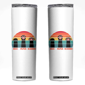 Funny Vintage Black Cat Introvert Skinny Tumbler Rock Paper Scissors Paw TS12 White Print Your Wear