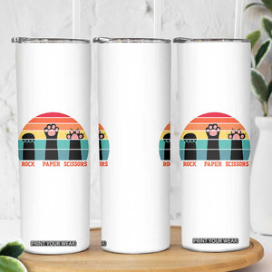 Funny Vintage Black Cat Introvert Skinny Tumbler Rock Paper Scissors Paw TS12 Print Your Wear