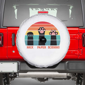 Funny Vintage Black Cat Introvert Spare Tire Cover Rock Paper Scissors Paw TS12 White Print Your Wear