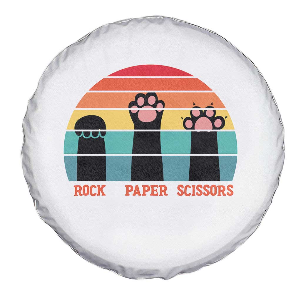 Funny Vintage Black Cat Introvert Spare Tire Cover Rock Paper Scissors Paw TS12 Print Your Wear